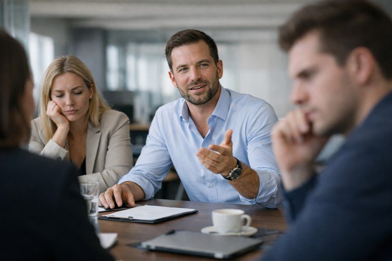 Collègue qui se prend pour chef devant l'équipe