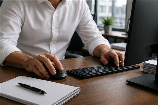 Salarié sur le point d'envoyer un mail à chaud après un conflit avec un manager toxique
